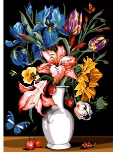 Canevas : 45x60 cm, N18 - fleurs et fruits