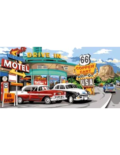 Canevas : 65x120 cm, N22 - route 66