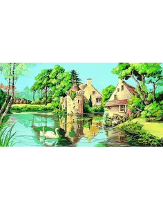 Canevas : 65x120 cm, le vieux moulin