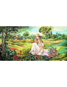 Canevas : 65x120 cm, la liseuse du val fleuri