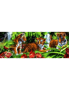 Canevas : 25x60 cm, Les tigreaux