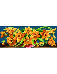 Canevas : 25x60 cm, Débordement de jonquilles