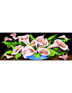 Canevas : 25x60 cm, Débordement d'arums