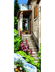 Canevas : 25x60 cm, L'escalier de la montagne