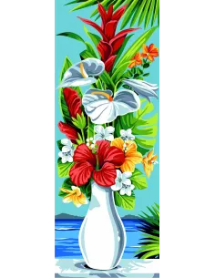 Canevas : 25x60 cm, Vase exotique