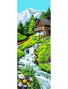 Canevas : 25x60 cm, montagne
