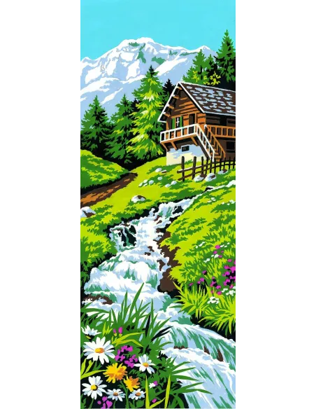 Canevas : 25x60 cm, montagne