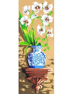 Canevas : 25x60 cm, orchidée