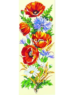 Canevas : 25x60 cm, Fleurs des champs