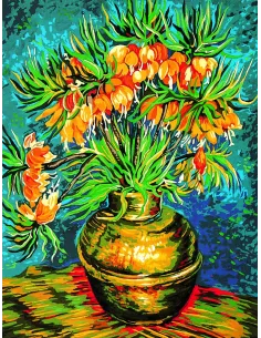 Canevas : 60x80 cm, les fritillaires