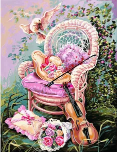 Canevas : 60x80 cm, le jardin de musique