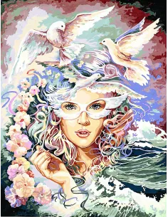 Canevas : 60x80 cm, fleur d'écume