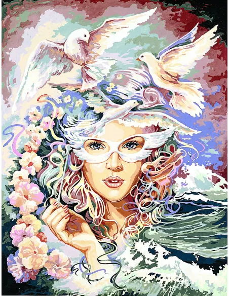 Canevas : 60x80 cm, fleur d'écume