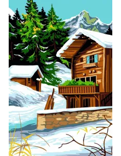 Canevas : 30x40 cm, le chalet