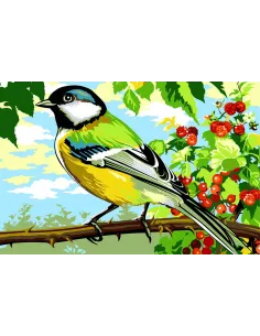 Canevas : 30x40 cm, mésange