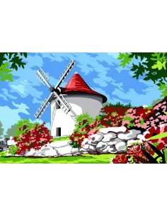 Canevas : 30x40 cm, moulin