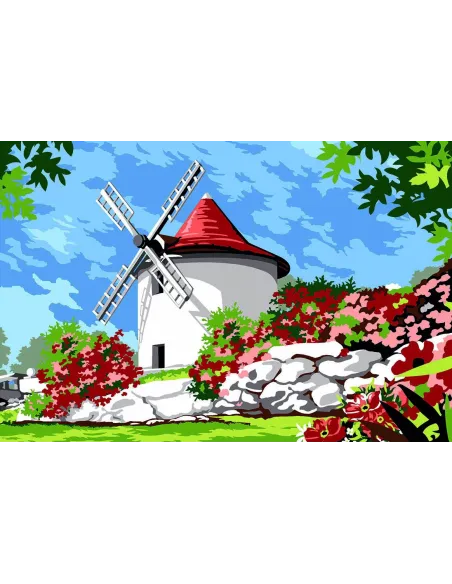 Canevas : 30x40 cm, moulin