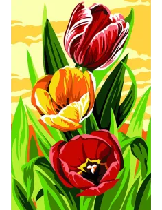 Canevas : 30x40 cm, tulipes