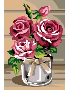 Canevas : 30x40 cm,N23 - rose vintage