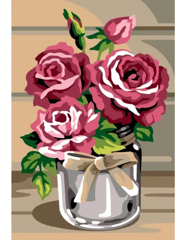 Canevas : 30x40 cm,N23 - rose vintage