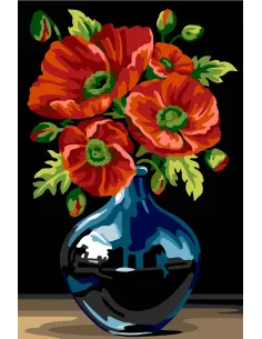 Canevas : 30x40 cm,N23 - vase bleu