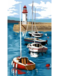 Canevas : 45x65 cm, Les amarres du phare | Zéphyr Tissus
