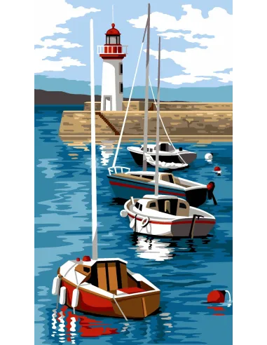 Canevas : 45x65 cm, Les amarres du phare | Zéphyr Tissus