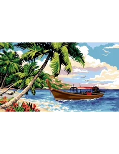 Canevas : 45x65 cm, Le lagon | Zéphyr Tissus