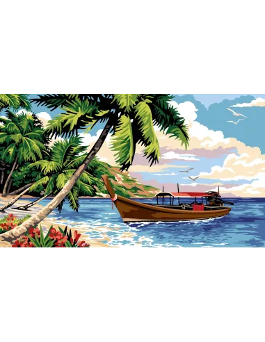 Canevas : 45x65 cm, Le lagon | Zéphyr Tissus