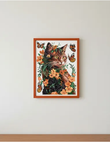 Canevas : 50x65 cm, Flore féline | Zéphyr Tissus