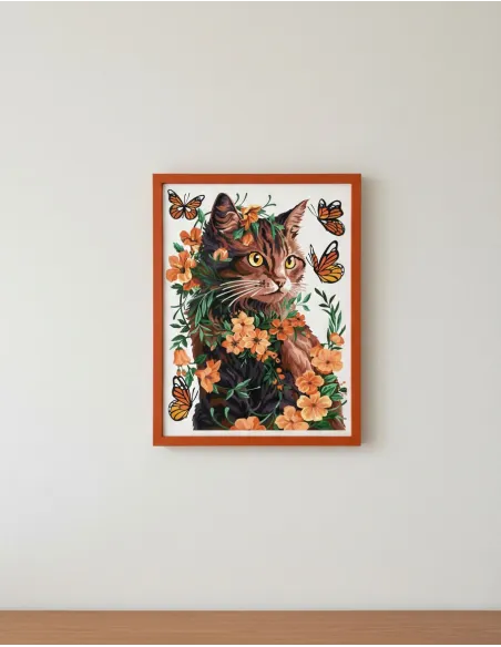 Canevas : 50x65 cm, Flore féline | Zéphyr Tissus