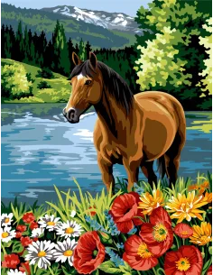 Canevas : 50x65 cm, Près du lac | Zéphyr Tissus