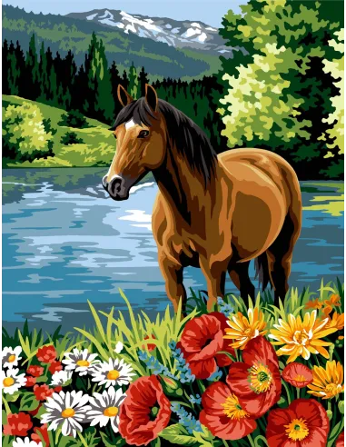 Canevas : 50x65 cm, Près du lac | Zéphyr Tissus
