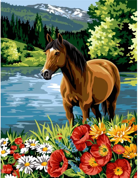 Canevas : 50x65 cm, Près du lac | Zéphyr Tissus