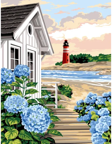 Canevas : 50x65 cm, La cabane du phare | Zéphyr Tissus