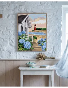 Canevas : 50x65 cm, La cabane du phare | Zéphyr Tissus 2