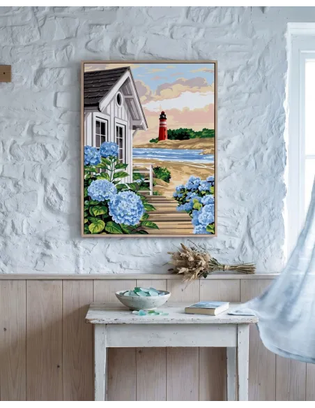 Canevas : 50x65 cm, La cabane du phare | Zéphyr Tissus