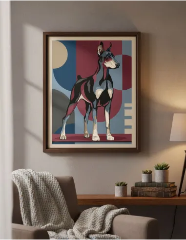 Canevas : 65x80 cm, Dobermann | Zéphyr Tissus