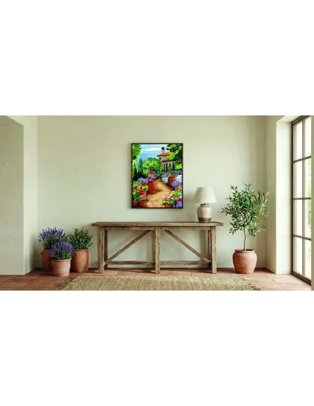 Canevas : 65x80 cm, Allée du jardin | Zéphyr Tissus