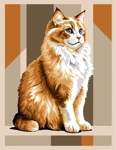 Canevas : 65x80 cm, Main coon roux | Zéphyr Tissus