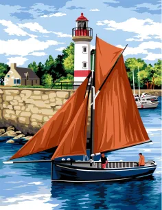 Canevas : 60x80 cm, Sortie du port | Zéphyr Tissus