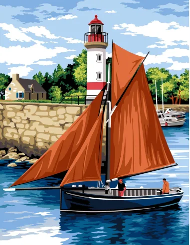 Canevas : 60x80 cm, Sortie du port | Zéphyr Tissus