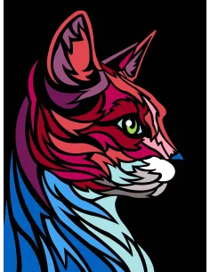 Canevas : 40x50 cm, Multicolore chat | Zéphyr Tissus