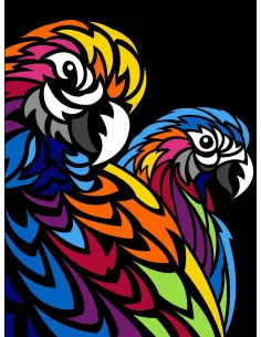 Canevas : 40x50 cm, Multicolore perroquet | Zéphyr Tissus