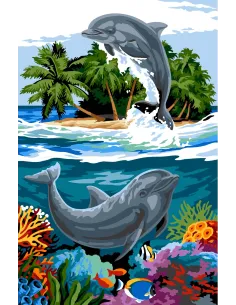 Canevas : 75x110 cm, LE BAL DES ÎLES | Zéphyr Tissus