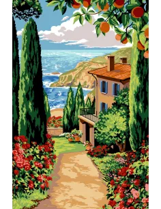 Canevas : 75x110 cm, Descente vers la mer | Zéphyr Tissus