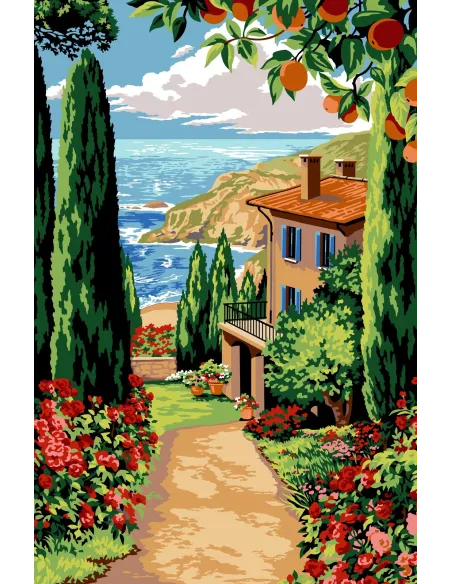Canevas : 75x110 cm, Descente vers la mer | Zéphyr Tissus