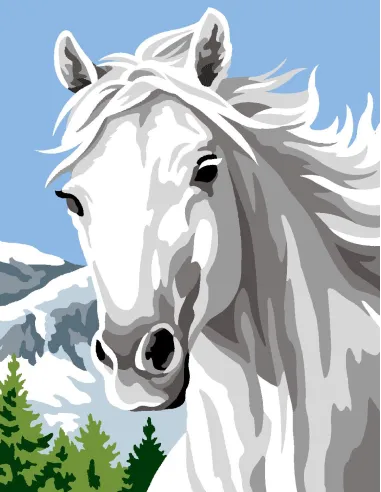 Kit canevas : 20x25 cm, Cheval | Zéphyr Tissus