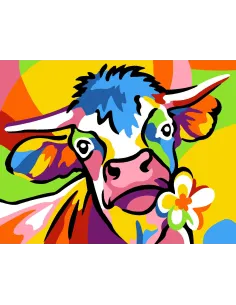 Kit canevas : 20x25 cm, Vache | Zéphyr Tissus