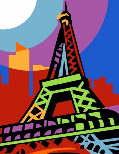 Kit canevas : 20x25 cm, Paris | Zéphyr Tissus